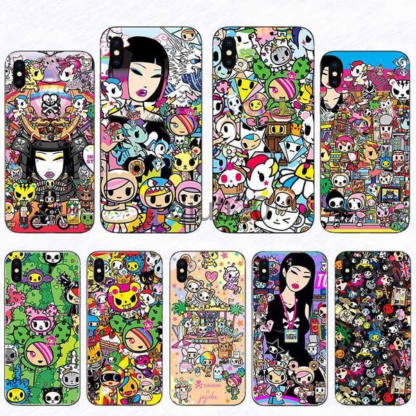 Cas de téléphone portable Mode Mobile Shell Toki doki Étui de téléphone dur pour Iphone 13 11 Pro XS Max 12 Mini Funda SE 7 8 6S Plus 5S X 10 XR Couverture de bande dessinée x0807