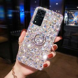 Mobiele Telefoon Gevallen Mode Strass Glitter Case Voor Xiaomi Redmi Note 12 11 11S 10S 10C 10A 9 9T 9S 9C 10 9A 11Lite POCO X5 X3 Stand Back Cover L230731