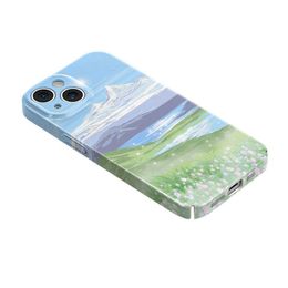 Étuis de téléphone portable Film Shell Peinture à l'huile Paysage Apple 14promax Phone Case XR Illustration Instagram Wind 78plus Soft Case Xsmax HRNW