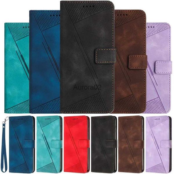 Étuis de téléphone portable Étui portefeuille à rabat pour Samsung Galaxy S24 Ultra S23 FE S22 Plus S21 S20 S10 S10E S9 Note 10 Couverture de lanière magnétique yq240330