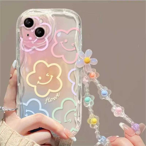 Cas de téléphonie cellulaire Case de téléphonie de poignet à fleurs pour Samsung Galaxy A54 A55 A35 A24 A25 A15 A33 A34 A31 A32 A51 A52 A53 A71 A72 S24 Ultra Cover 240423