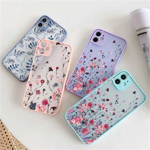 Cajas del teléfono celular Folhas do vintage flor caso de teléfono para o iphone 12 11 13 pro max 14 pro x xr xs max 8 7 plus se 2020 cmera proteo difcil coque J230421