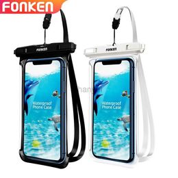 Cajas para teléfonos celulares Funda impermeable FONKEN para vista completa Cubierta suave universal iPhone Bolsa seca a prueba de agua Samsung A50 A51 2442