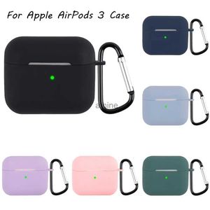 Mobiele telefoonhoesjes voor AirPods 3 Veelkleurige siliconen beschermhoes met gesp 3e generatie Eenvoud Schokbestendig hoesje Headsetbeschermer YQ240117