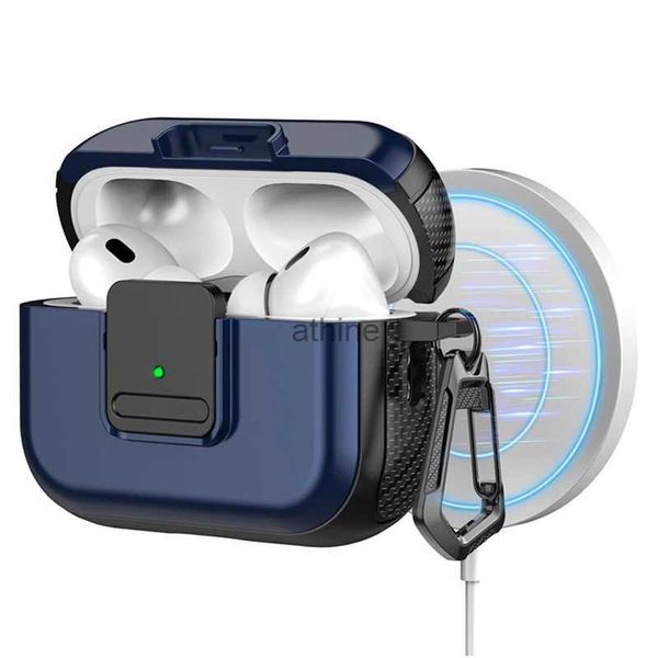 Étuis de téléphone portable pour Airpods Pro 2 génération 2ème 1ère coque avec verrouillage sécurisé, coque rigide de protection magnétique avec porte-clés pour Airpods 3 2 YQ240117