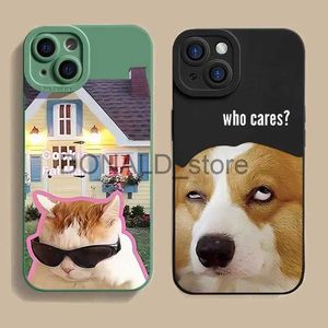 Mobiele Telefoon Gevallen Voor Iphone 14 Pro 13 Mini 11 12 Pro Max X Xr Xs Se 2020 7 8 Plus Leuke Kat Hond Telefoon Case J231206