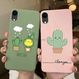 Étuis de téléphone portable pour iPhone X XR XS Max étui iPhoneX dessin animé TPU Silicone mignon Cactus ours chat noir Xr Xs couverture arrière 2442