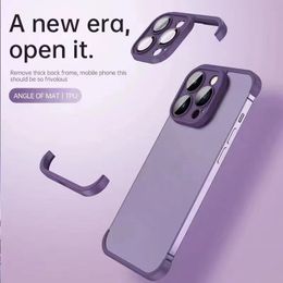 Mobiele telefoonhoesjes voor iPhone14/13/12Pro kale hoekpad TPU bezelschaal hoge aluminium glazen lensfilm