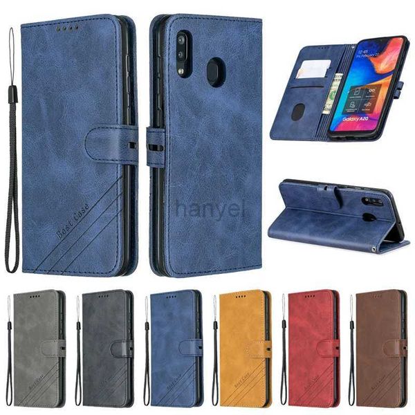 Cajas del teléfono celular para Samsung Galaxy A20 Funda de cuero Flip en Coque A20E A 20e Funda Funda de billetera magnética 2442