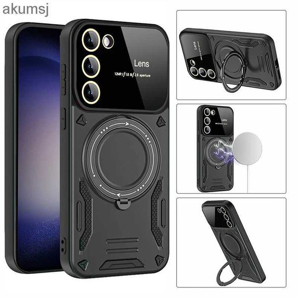 Étuis de téléphone portable pour Samsung Galaxy S24 S23 Ultra, nouveau support S23FE, anti-chute, grande fenêtre de visualisation, Protection de lentille, PC, couverture arrière YQ240221