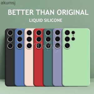 Étuis de téléphone portable pour Samsung Galaxy S24 Ultra étui en silicone liquide en caoutchouc uni Funda étui de protection S24 Plus Ultra couverture Samsung S24 Ultra étui YQ240221