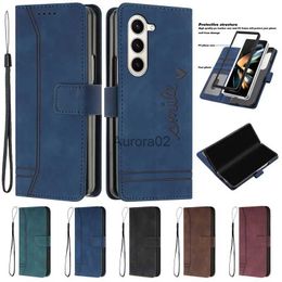 Mobiele Telefoon Gevallen Voor Samsung Galaxy Z Fold 5 SM-F946B Case Lederen Portemonnee Flip Boek Cover Voor Fold5 Fold4 Zfold 3 5G Funda Yq240330