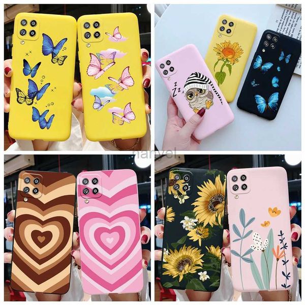 Cajas del teléfono celular para Samsung M32 Funda de silicona suave linda mariposa flor pintada contraportada Galaxy M 32 SM-M325F 2442