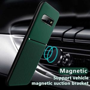 Cas de téléphones portables pour Samsung S10E Luxury Silicone Magnetic Habet Phone Case For Samsung Galaxy S10 S20 S21 Ultra plus S 20 10E 10 E Shell de couverture 240423