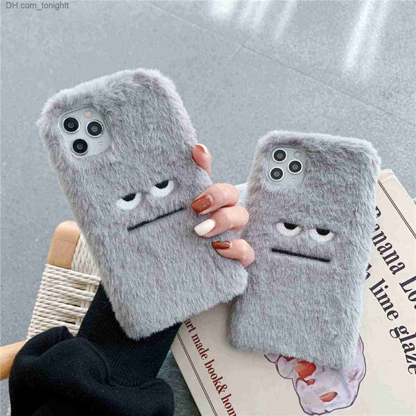 Étuis de téléphone portable Drôle Mignon Furry Fluffy Daim Tissu Silicone Téléphone Cas Pour iPhone 13 12 11 Pro Max XS 12 X XR 6 6S 7 8 Plus SE Doux En Peluche Z230728