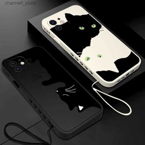 Cas de téléphone portable drôle Hug Hug Black Cat Case pour Oppo Realme 11 10 9 9i 8 8i 7 7i 6 Pro Plus C31 C35 C1 C11 C12 C15 C20 C21Y C25 C25S Covery240325