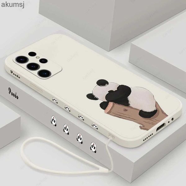 Cajas del teléfono celular Funda de silicona Panda divertida para Samsung Galaxy S24 Ultra S23 S22 S21 Ultra FE S20 FE Ultra S24 Plus + S20 FE Funda anticaída Funda YQ240221