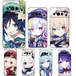 Mobiele telefoon hoesjes Genshin Impact Game voor Google Pixel 8 7 6 Pro 6A 5G Zwart hoesje Zacht schokbestendig Achterkant Siliconen TPU Shell Coque 231021