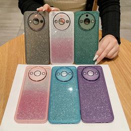 Cas de téléphone portable Glitter dégradé couleur luxe galvanoplastie caméra anneau pare-chocs pour OPPO Realme 11 PRO Plus couverture antichoc 11PRO 231021