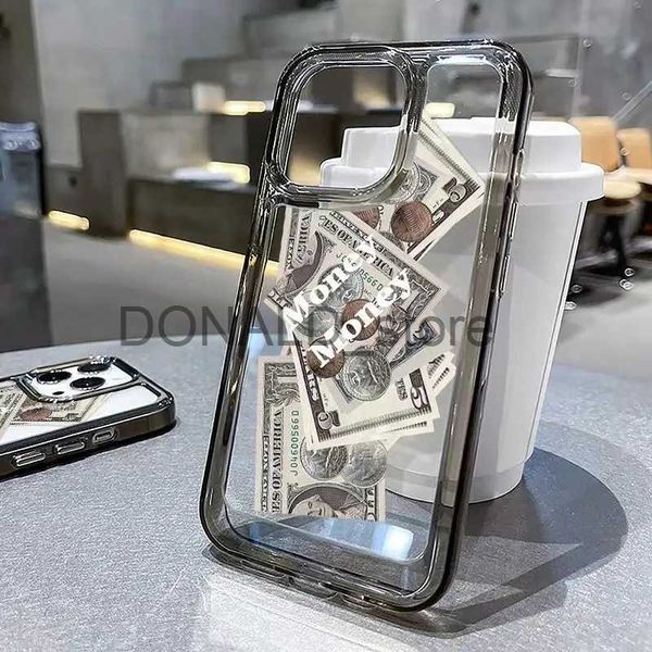 Étuis de téléphone portable bonne chance argent étui de téléphone portable transparent antichoc pour iPhone 14 13 11 12 Pro Max Mini Plus XS Max XR X 7 8 couverture J240118