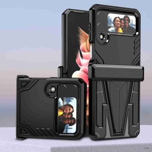 Mobiele telefoon hoesjes Zware bescherming Opvouwbare beschermhoes voor Samsung Galaxy Z Flip 4 5G Flip4 Zflip4 Antikras Mobiele telefoon tas Funda