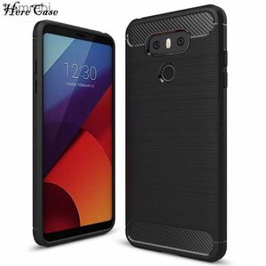 Fundas para teléfonos móviles Funda de teléfono HereCase para LG G6, cubierta de silicona con dibujo de alambre cepillado de fibra de carbono para LG G 6 LGG6 de 5,7 pulgadas, carcasa para teléfono móvilL240110