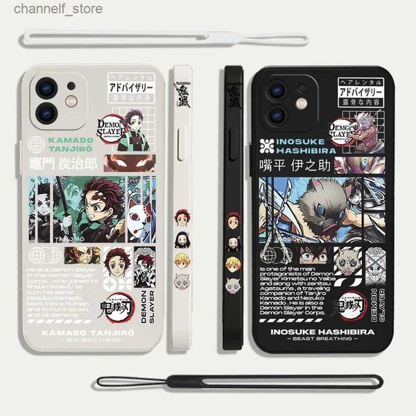 Fundas para teléfonos móviles Funda para teléfono Hot Game Demon Slayer para iPhone 15 14 13 12 11 Pro Max Mini X XR XS MAX SE 8 7 6S Plus Funda de silicona líquida suaveY240325