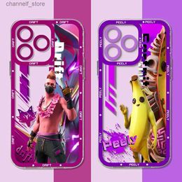 Mobiele Telefoon Gevallen Hot Game FORTNITES Telefoon Case Voor iPhone 15 14 13 12 Mini 11 Pro Max X XR XS 6 7 8 SE 2020 Plus Zachte Siliconen Transparant CoverY240325