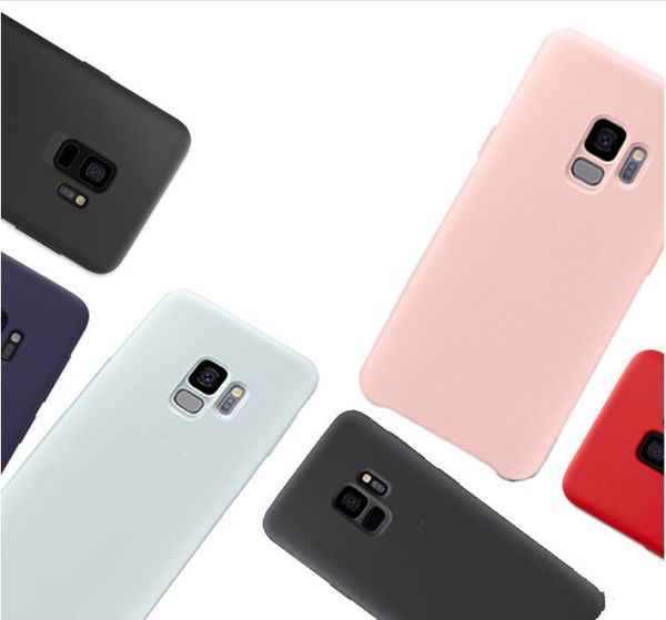 Cas de téléphone portable Hot Hybrid Gel Caoutchouc Liquide Silicone Housse de protection pour Samsung Galaxy S10 Lite 9 8 Plus S7 Edge Note 9 8 A8 + avec boîte étui coloré PT4L