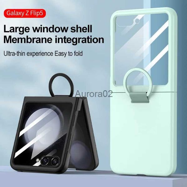 Cas de téléphone portable Hot Skin Feel Glass Case pour Samsung Galaxy Z Flip 5 5G Fold Business Fashion Cover Anti-knock Flip5 yq240330