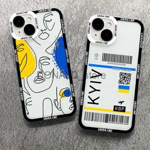 Cas de téléphone portable Hot Ukraine Flag Phone Case pour iPhone 14 13 12 11 Pro Max 7 8 Plus SE XS Max X XR Couverture Clear Girl Fundas pour iPhone 11 Case J230719