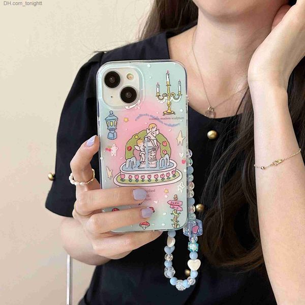 Étuis de téléphone portable INS Japon Corée du Sud Spicy Girl Angel Convient iPhone 14 Étui de téléphone 13 Promax Couverture complète Double couche IMD Soft 11 Q230915