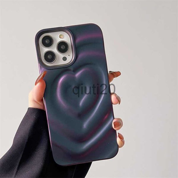 Estuches para teléfonos celulares INS Purple Retro Folds Love Heart Soft Slicone Phone Case para iPhone 12 11 13 14 Pro Max Luxury a prueba de golpes contraportada Bumper x0807