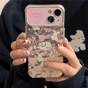 Mobiele telefoon hoesjes INS Trendy balletschoenen Bunny siliconen telefoonhoesje voor iPhone 15 14 13 12 11 Pro Max Koreaanse schattige strik schokbestendige zachte cover Funda J240118