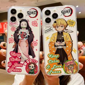 Fundas para teléfonos móviles Japón Anime Demon Slayer funda para teléfono para iPhone 13 14 11 12 Pro Max Mini XR X XS 7 8 Plus 13Pro contraportada para iphone 11 Pro funda L230731