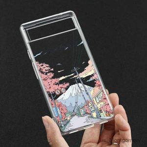 Caisses de téléphone portable Japon Anime Landscape Téléphone Case pour Pixel 7a 7pro 6a 6 6pro 8 Pro 5G Clear Scoret Covers Fundas Skin