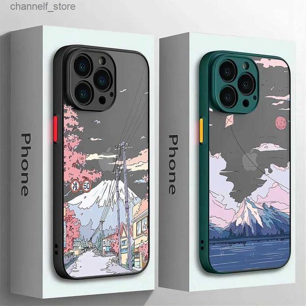 Fundas para teléfonos móviles Funda de teléfono con paisaje clásico de Anime japonés para Samsung S23 S22 S21 S20 S10 FE Note2010 Plus Ultra Lite 5G cubierta transparente mateY240325