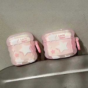 Mobiele telefoon hoesjes Korea Ins cartoon sterren transparante golfhoes voor airpods pro 2e 1 2 hoesjes sleutelhanger leuke mode meisjes cover voor apple airpods 3