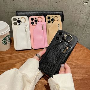 Mobiele telefoon hoesjes Koreaanse portemonnee portemonnee lederen zachte hoes voor iPhone 14 Pro Max 13 12 11 X XS XR 7 8 Plus Japan kaarthouder siliconen hoes 231021