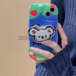 Cas de téléphone portable coréen mignon 3D Animal Koala porte-anneau support clair étui de téléphone souple pour iphone 11 12 Pro 14 Pro Max 13 XR X XS couverture J230719