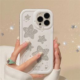 Cas de téléphone portable Coréen Mignon Y2K Star Transparent Cas Pour iPhone 14 13 12 11 Pro Max Plus Belle Couverture Souple De Protection Antichoc Funda 231021