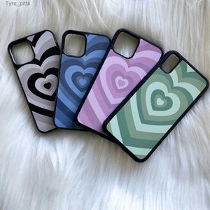 Fundas para teléfonos móviles Krajews corazones círculos coque Funda de teléfono para iPhone 15 14 12 13 mini 6 7 8 PLUS X XS XR 11 PRO MAX SE 2020 Contraportada Funda ShellL2310/16