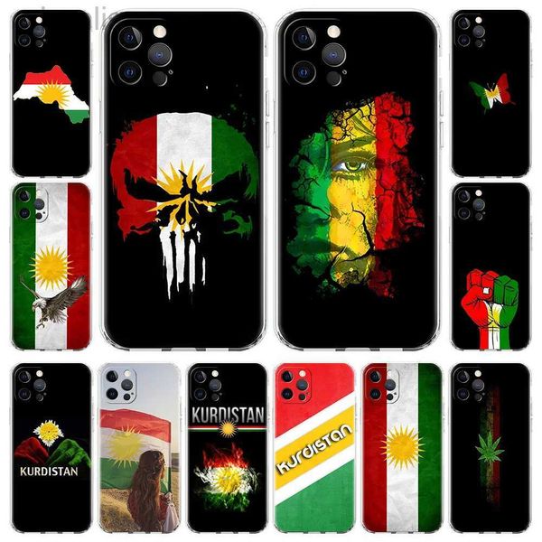 Caisses de téléphone portable Case de téléphone de luxe du drapeau kurdistan pour iPhone 15 14 13 Pro 11 12 Max x xs 7 8 plus se couverture en silicone soft