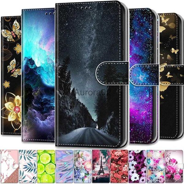 Cajas de teléfonos celulares Funda magnética de cuero para Samsung Galaxy S21 FE S 21 Ultra S23 Plus S21PLUS S21FE S22 G Cubierta Flip Wallet Pintado YQ240330