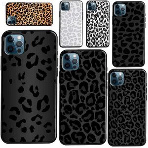 Étuis de téléphone portable Étui à motif de guépard noir imprimé léopard pour iPhone 11 14 12 13 Pro Max X XR XS Max SE 2020 6S 7 8 Plus 12 13 Mini Cover Shell L230731