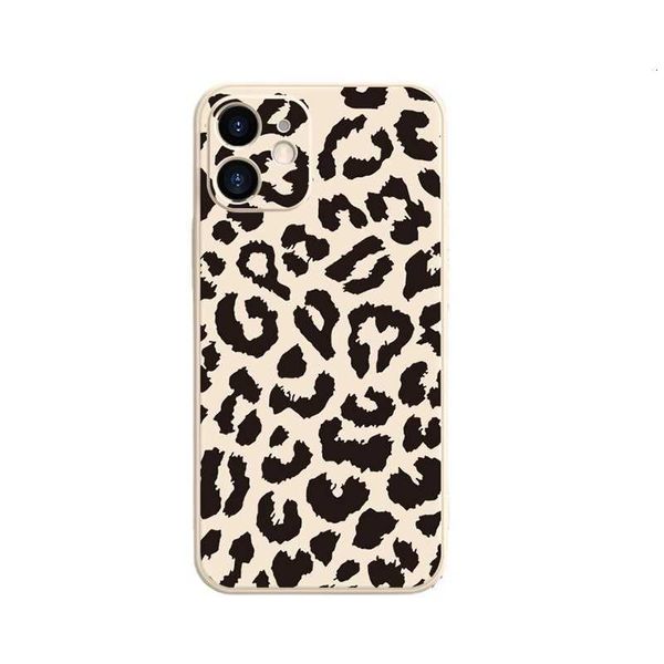 Étuis de téléphone portable Leopard Spot Apple 15 14 étui de téléphone en silicone Instagram paquet complet étui iPhone XR adapté pour 13 OXPD