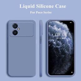 Caisses de téléphone portable Case de silicone liquide POCO M4 5G Étui pour POCO M4 Cover Coque Funda Case de téléphone adorable adorable pour POCO M4 240423