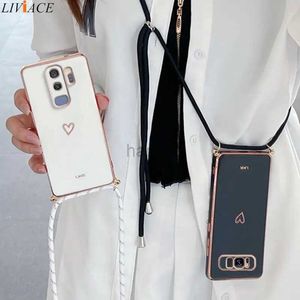 Mobiele Telefoon Gevallen Liefde Hart Crossbody Lanyard Strap Case Voor Samsung Galaxy S9 S8 S10 Plus Note 8 9 10 Lite 20 Ultra J2 J4 J6 J7 Prime Pro Cover 2442