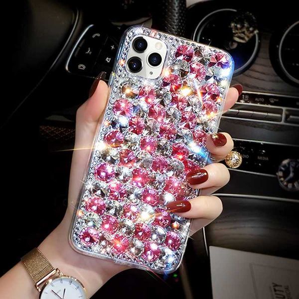 Cas de téléphone portable Luxe Bling Jeweled Diamond Strass Case pour Samsung Galaxy S22 S21 S20 Ultra S10 S8 S9 Plus Note 20 10 8 9 Couverture en cristal L230731