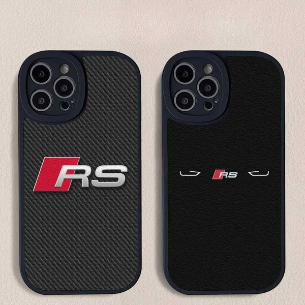 Casos de teléfonos celulares CAR A-AUDI RS Sports Telephone Adecuado para iPhone 15 14 12 11 Pro X Pro Max 7 8 Plus Protección de lente Cuero Superna Tapa trasera J240426